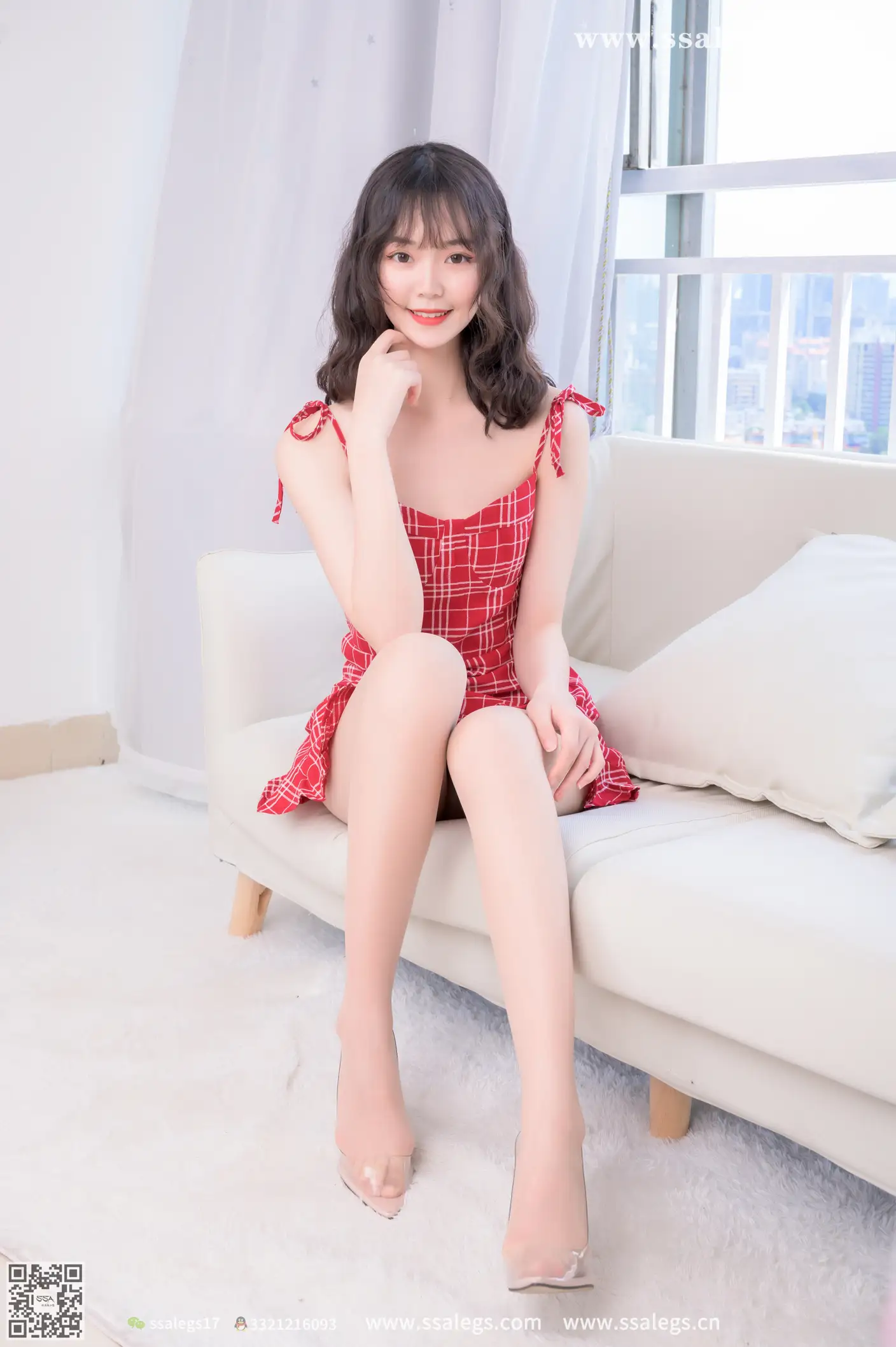 [SSA丝社] NO.415 阳阳我的红格子短裙(上)、丝社、美足#[112P]-036