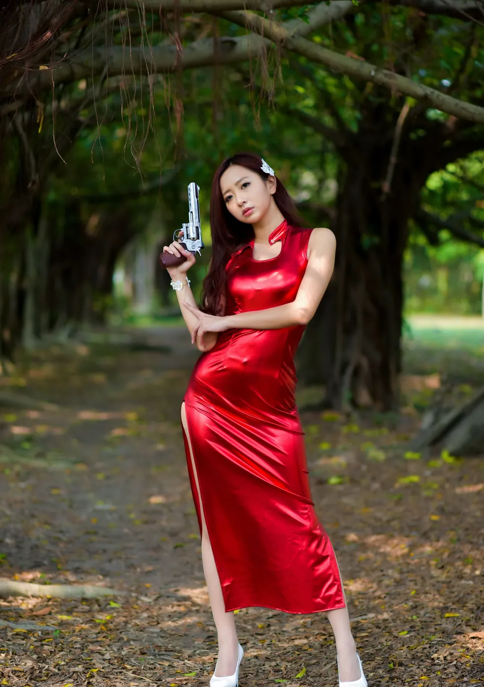 [街拍丝足] NO.172 名婷 高衩长裙高跟丝袜美腿 #街拍丝足、美足#[103P]-027