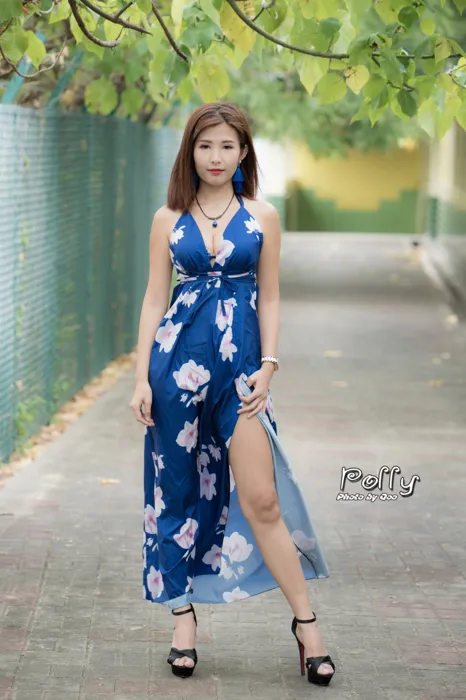 [街拍丝足] NO.052 Polly 高衩長裙 高跟美腿旅拍 #街拍丝足、美足#[60P]-004