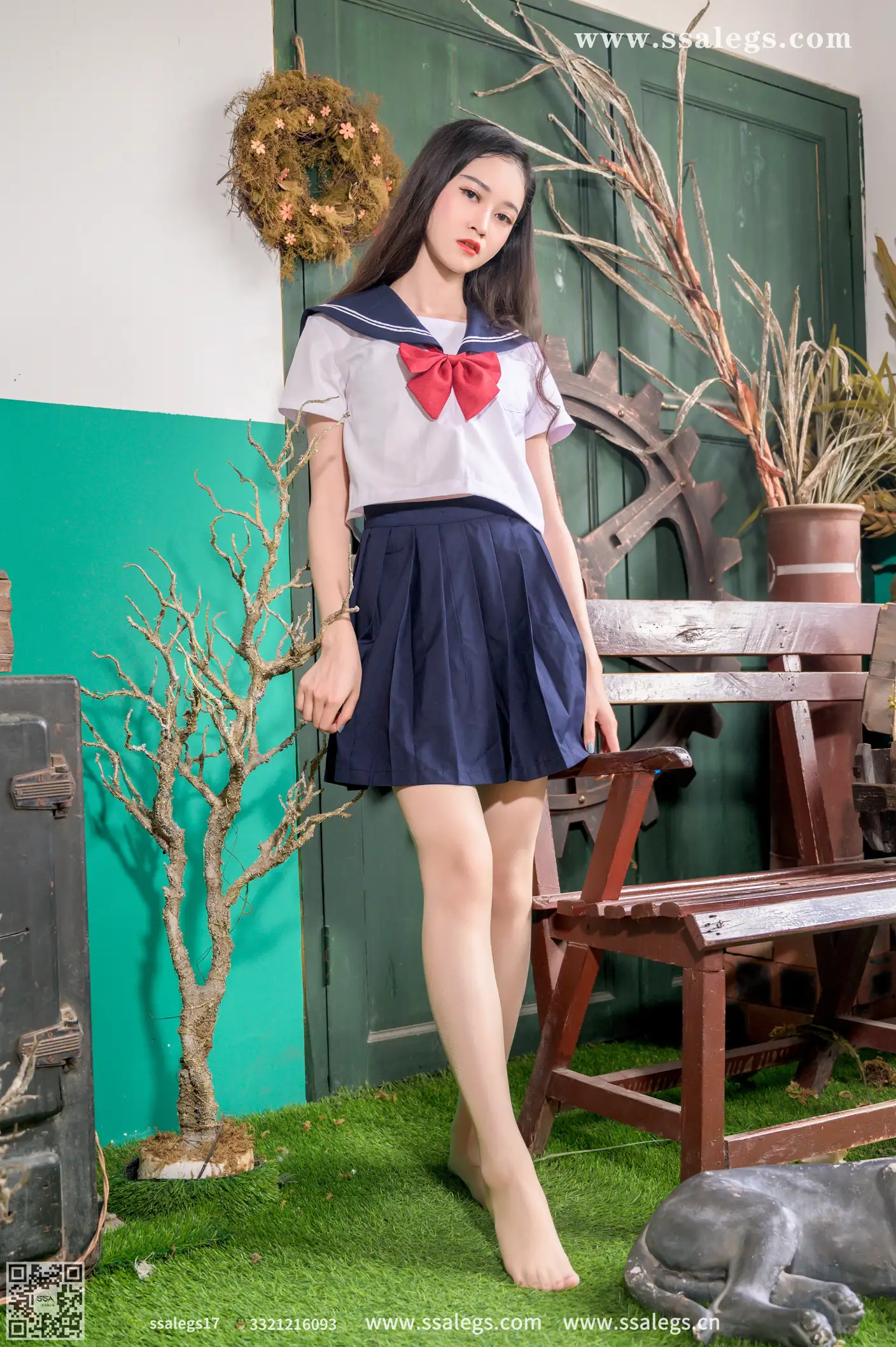 [SSA丝社] NO.421 漫漫白色jk制服肉丝写真(上)、丝社、美足#[135P]-096