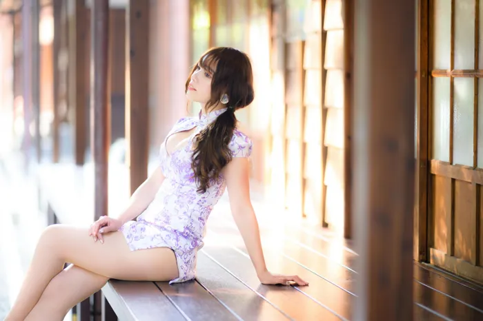 [街拍丝足] NO.040 Listening 旗袍絲襪高跟美腿外拍 #街拍丝足、美足#[87P]-066