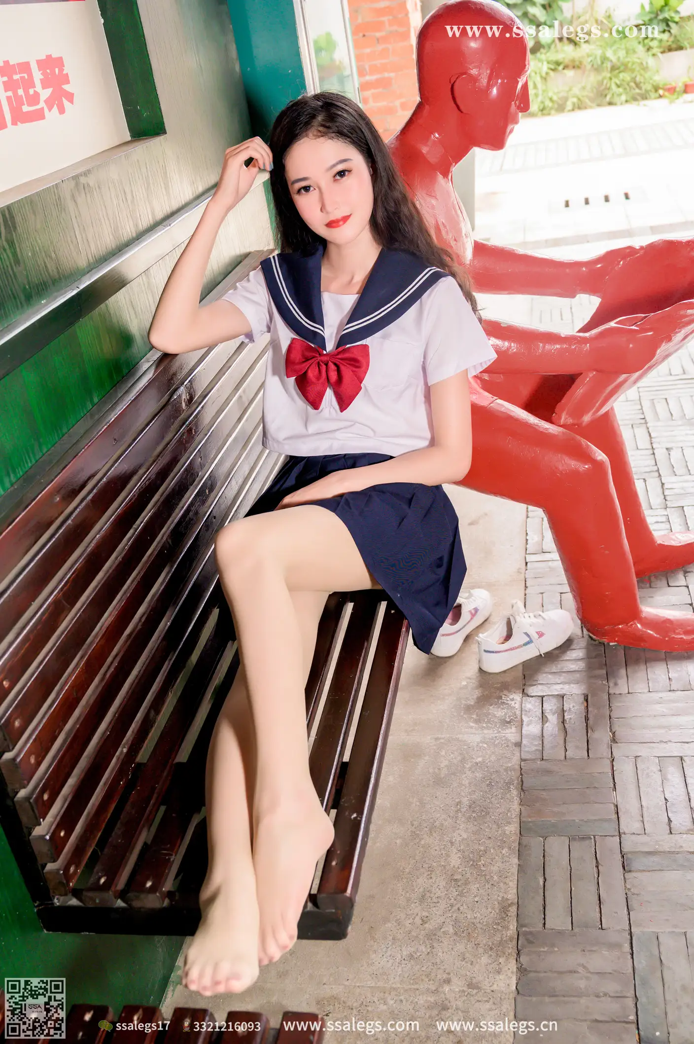 [SSA丝社] NO.422 漫漫白色jk制服肉丝写真(下)、丝社、美足#[134P]-095